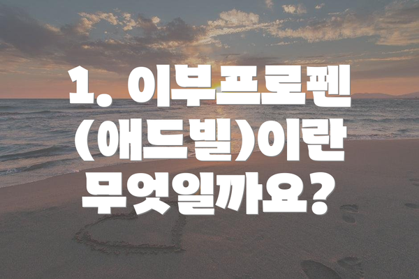 1. 이부프로펜(애드빌)이란 무엇일까요?
