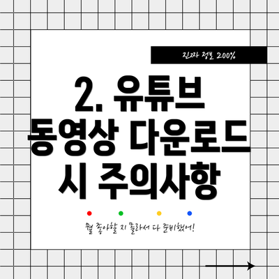 2. 유튜브 동영상 다운로드 시 주의사항