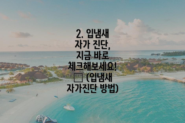 2. 입냄새 자가 진단, 지금 바로 체크해보세요! 📝 (입냄새 자가진단 방법)