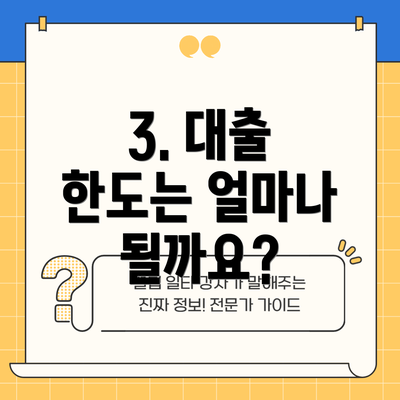 3. 대출 한도는 얼마나 될까요?