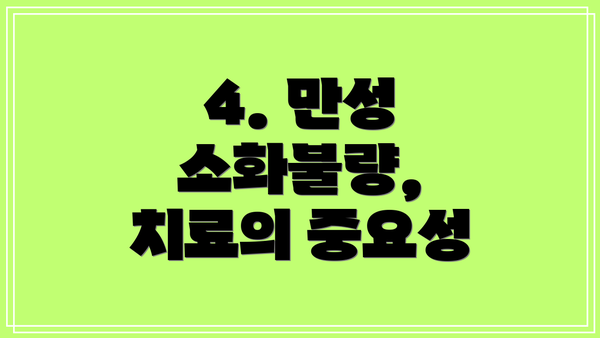 4. 만성 소화불량,  치료의 중요성