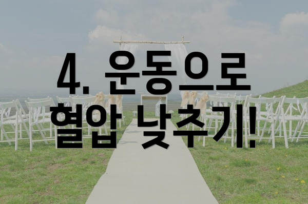 4. 운동으로 혈압 낮추기!