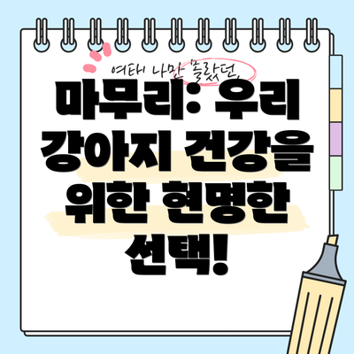 마무리: 우리 강아지 건강을 위한 현명한 선택!