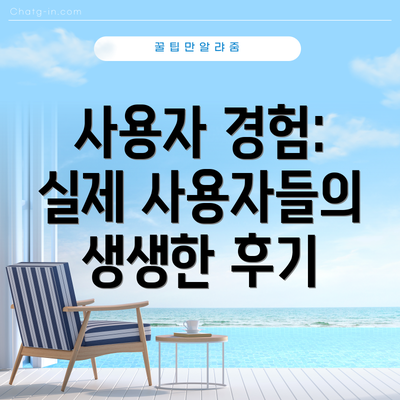 사용자 경험: 실제 사용자들의 생생한 후기