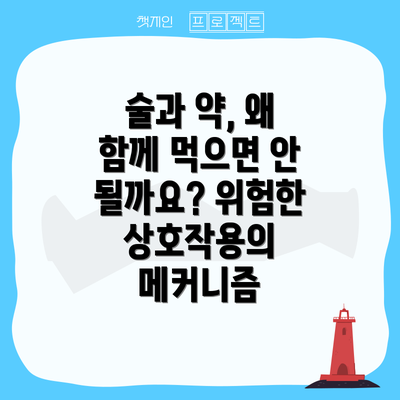 술과 약, 왜 함께 먹으면 안 될까요? 위험한 상호작용의 메커니즘