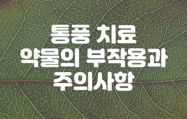 통풍 치료 약물의 부작용과 주의사항