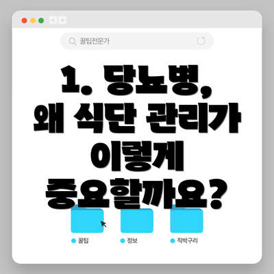 1. 당뇨병, 왜 식단 관리가 이렇게 중요할까요?