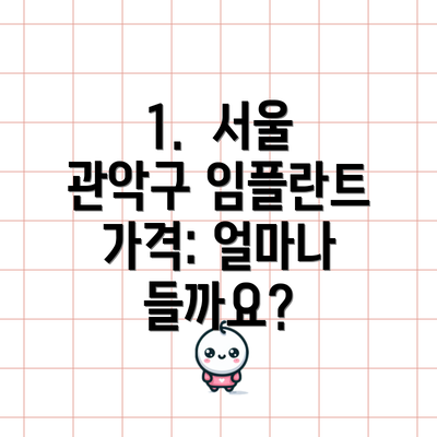 1.  서울 관악구 임플란트 가격: 얼마나 들까요?