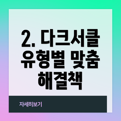 2. 다크서클 유형별 맞춤 해결책