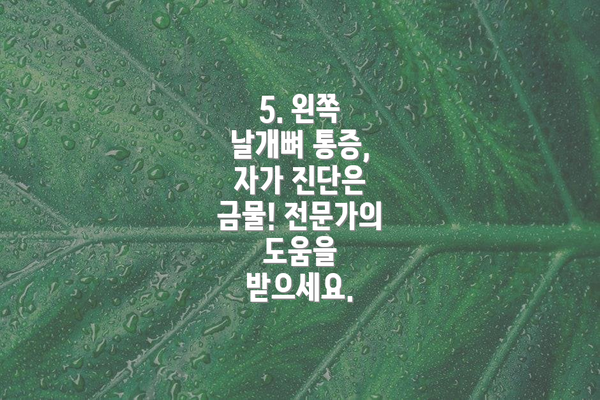 5. 왼쪽 날개뼈 통증, 자가 진단은 금물! 전문가의 도움을 받으세요.