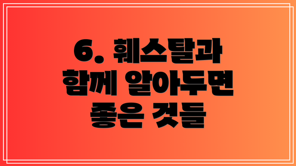 6. 훼스탈과 함께 알아두면 좋은 것들