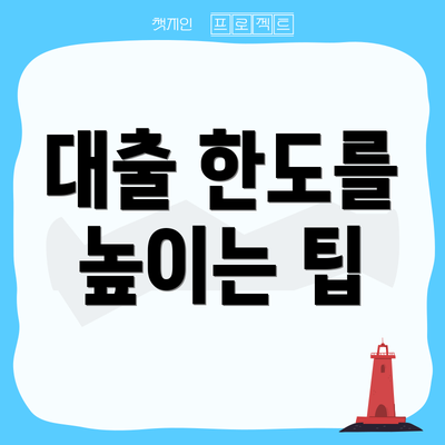 대출 한도를 높이는 팁
