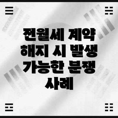 전월세 계약 해지 시 발생 가능한 분쟁 사례