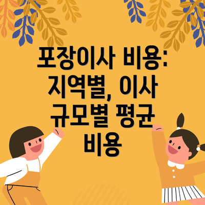 포장이사 비용: 지역별, 이사 규모별 평균 비용