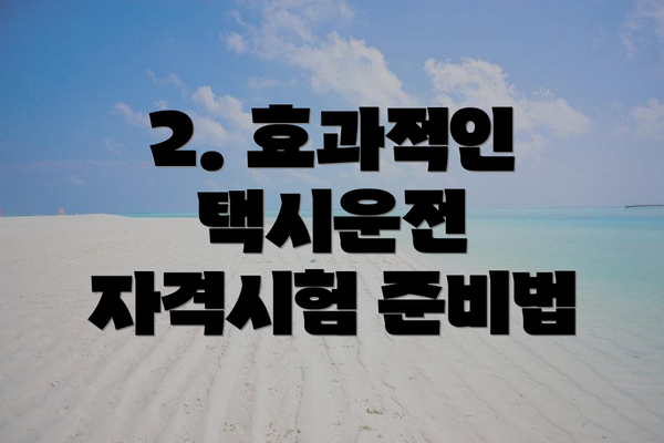 2. 효과적인 택시운전 자격시험 준비법