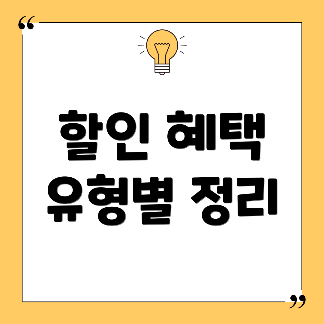 할인 혜택 유형별 정리