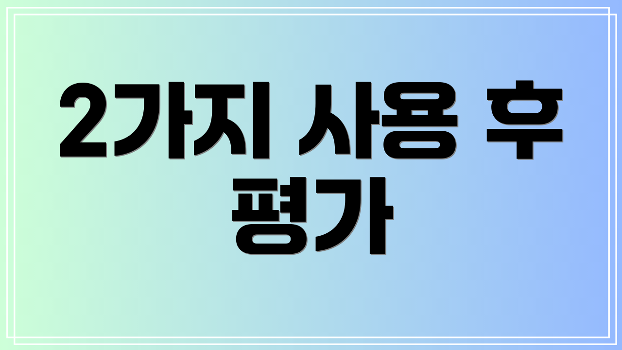 2가지 사용 후 평가