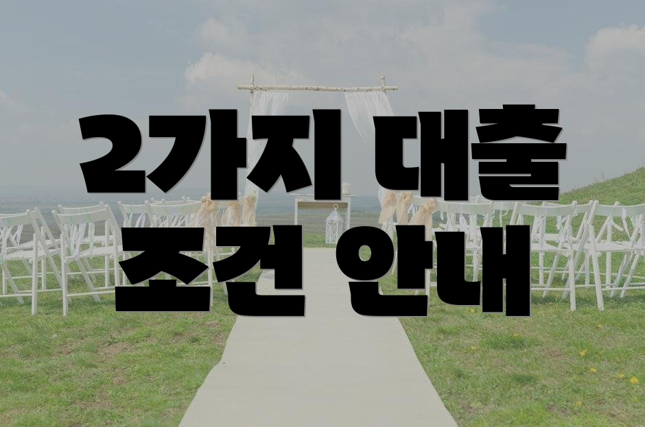 2가지 대출 조건 안내