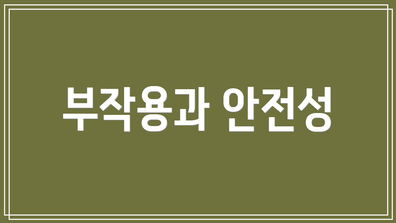 부작용과 안전성