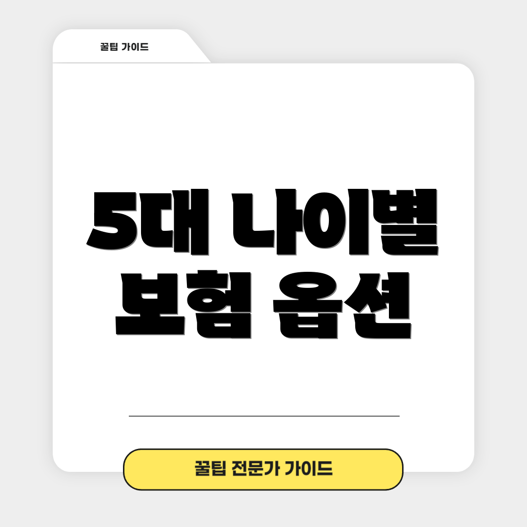5대 나이별 보험 옵션
