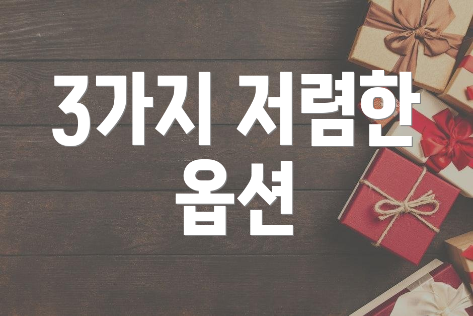 3가지 저렴한 옵션