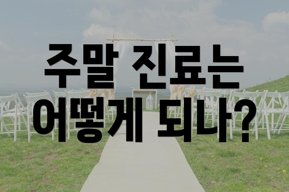 주말 진료는 어떻게 되나?