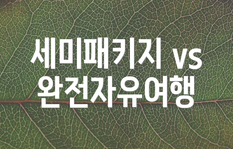 세미패키지 vs 완전자유여행