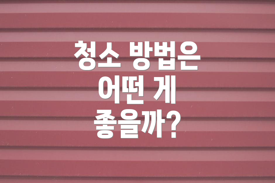 청소 방법은 어떤 게 좋을까?