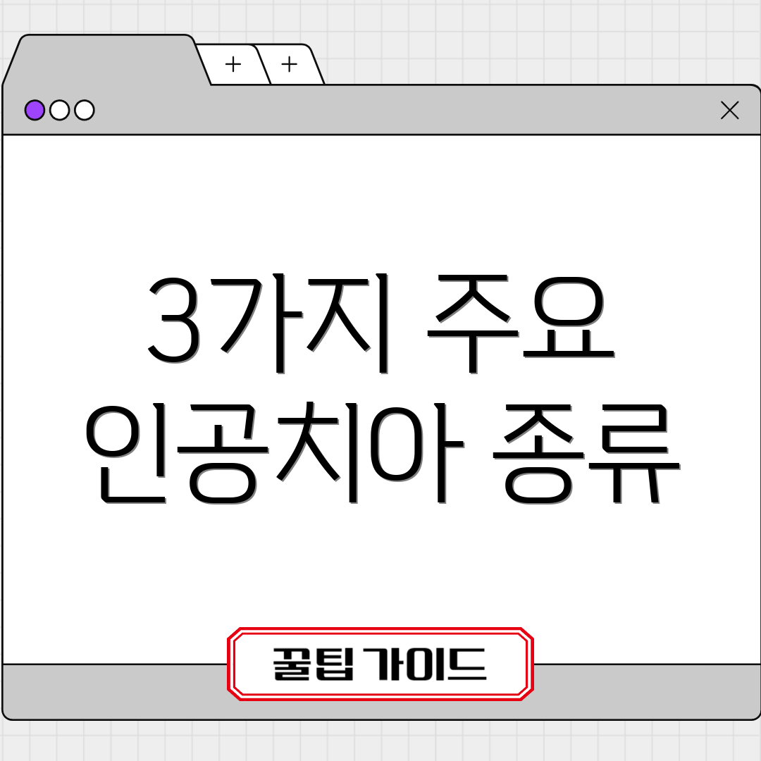 3가지 주요 인공치아 종류