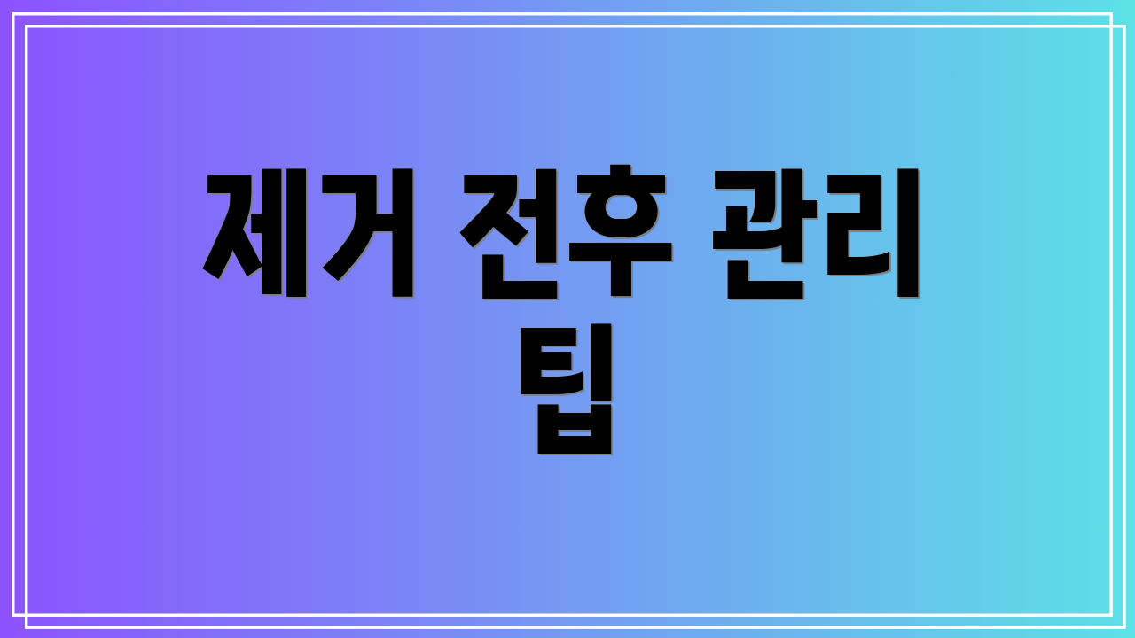 제거 전후 관리 팁