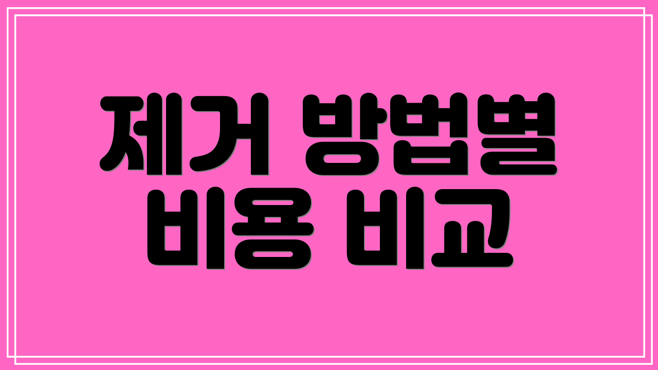 제거 방법별 비용 비교