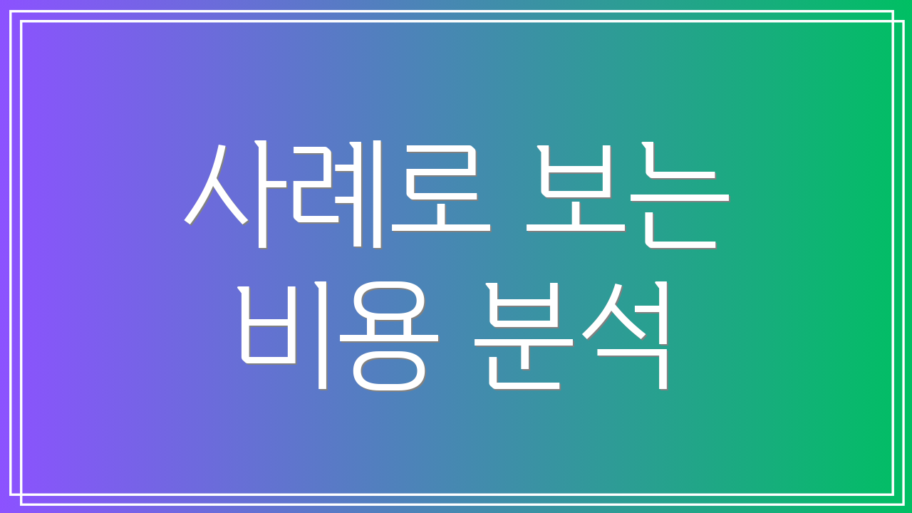 사례로 보는 비용 분석