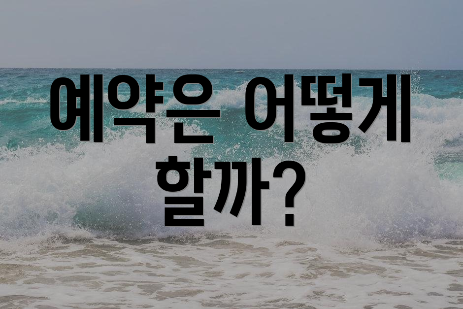 예약은 어떻게 할까?