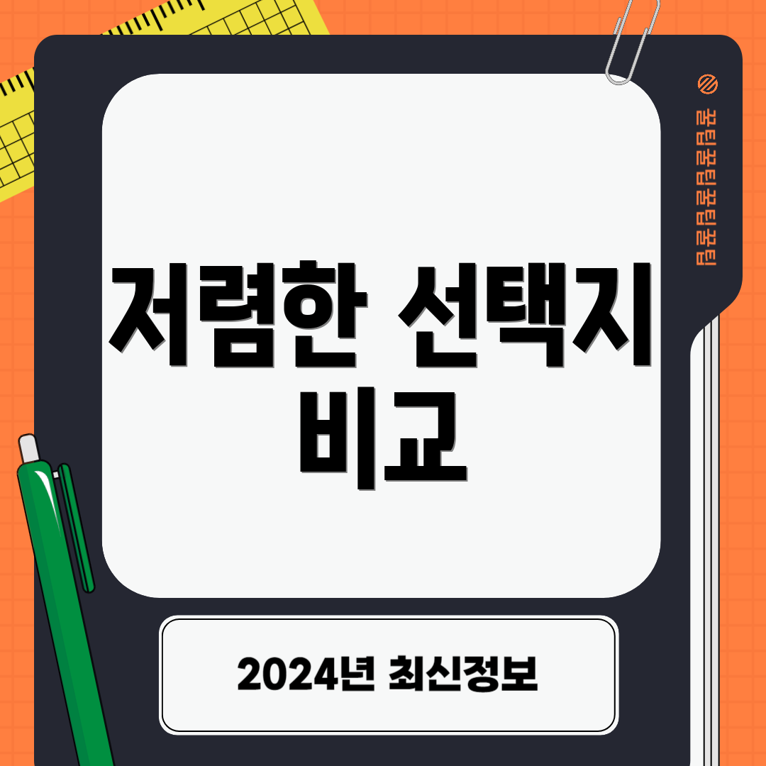 저렴한 선택지 비교