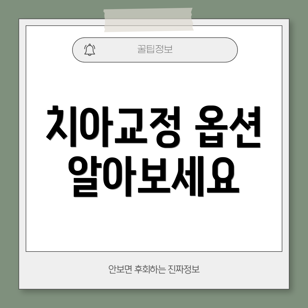 치아교정 옵션 알아보세요