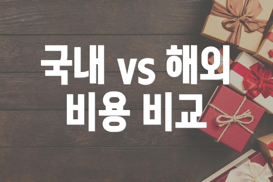 국내 vs 해외 비용 비교