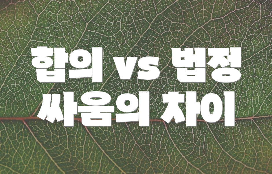 합의 vs 법정 싸움의 차이