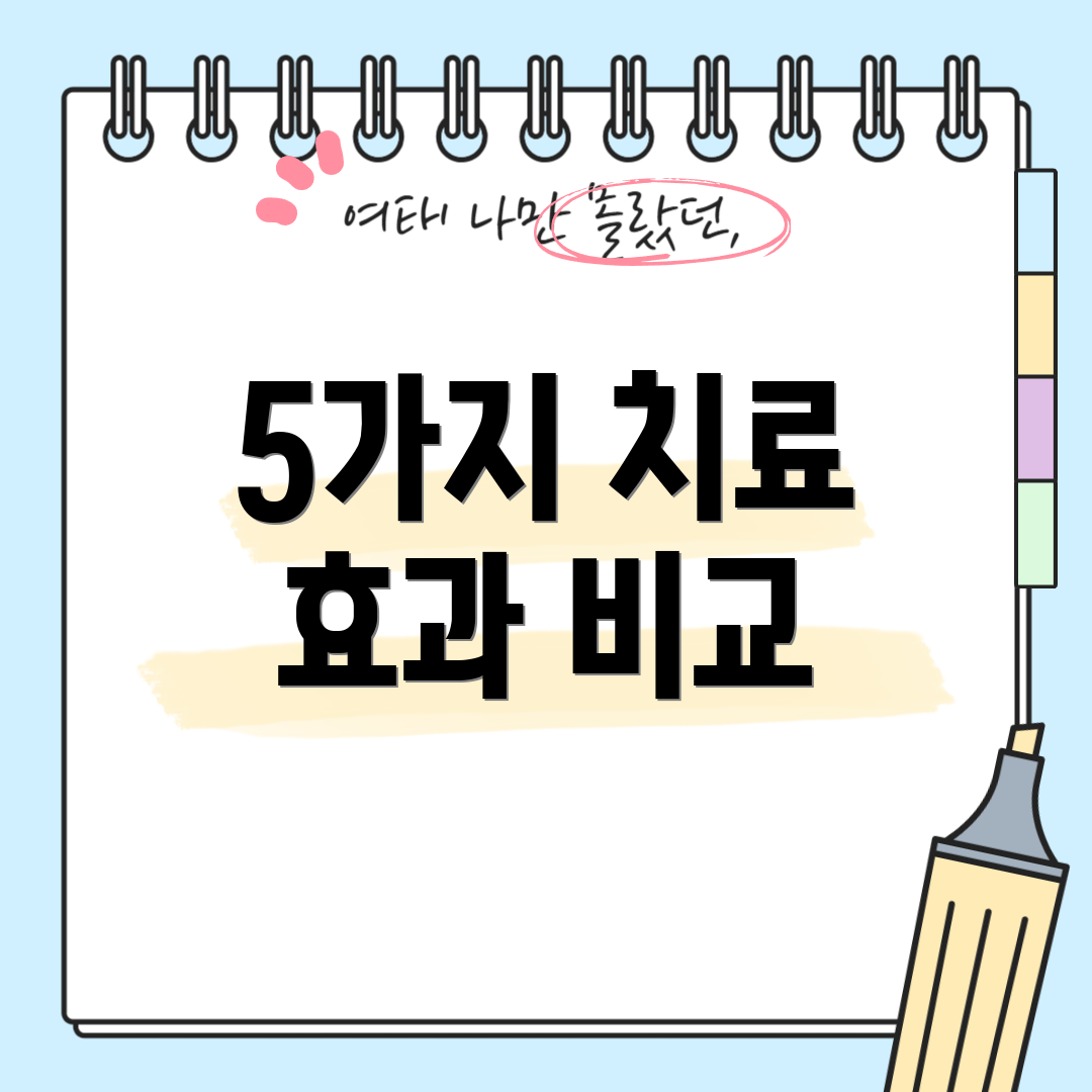 5가지 치료 효과 비교