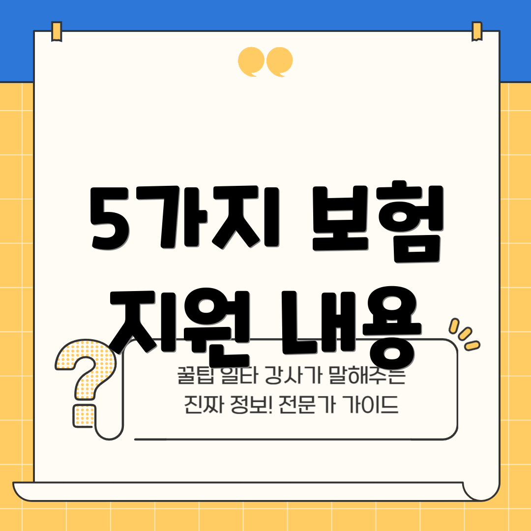 5가지 보험 지원 내용