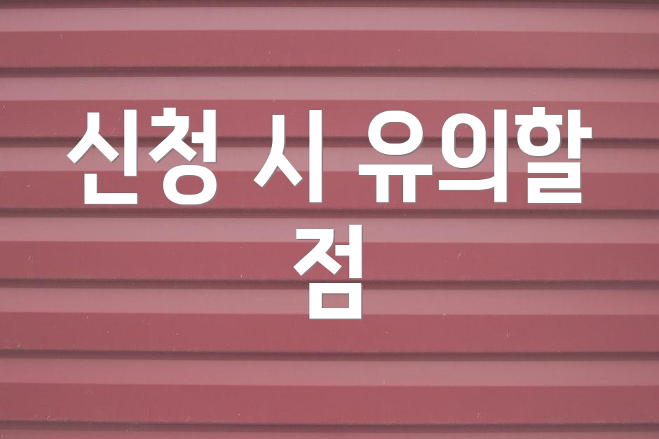 신청 시 유의할 점