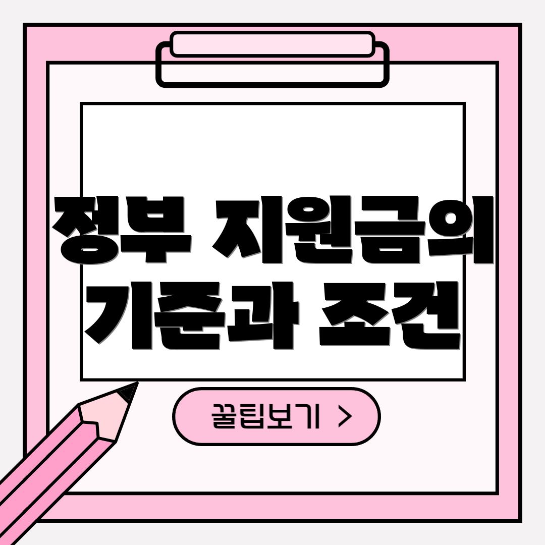 정부 지원금의 기준과 조건