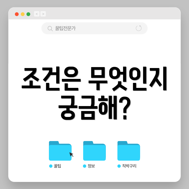 조건은 무엇인지 궁금해?