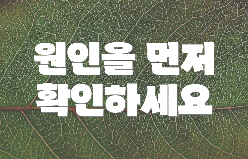 원인을 먼저 확인하세요