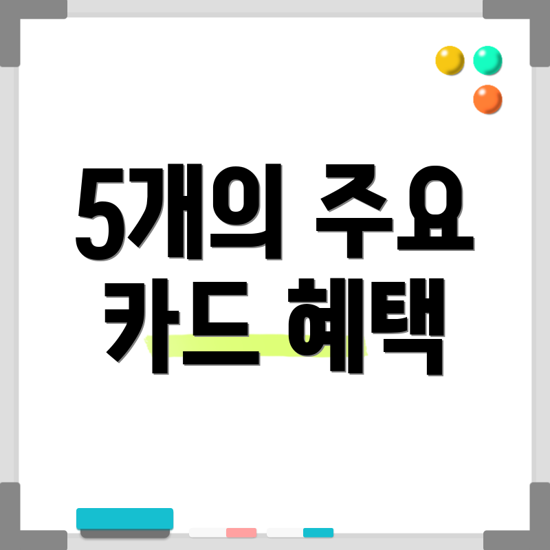 5개의 주요 카드 혜택