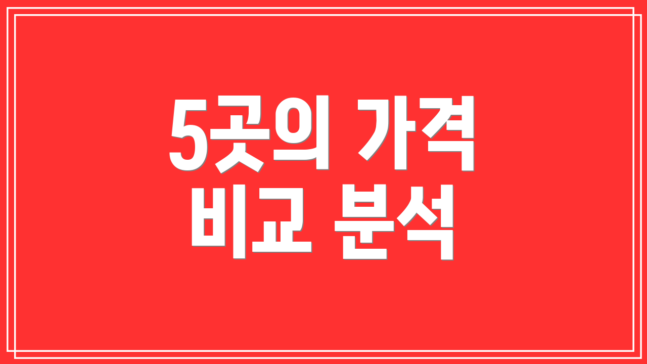 5곳의 가격 비교 분석