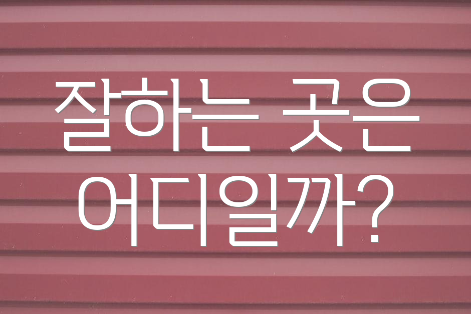 잘하는 곳은 어디일까?