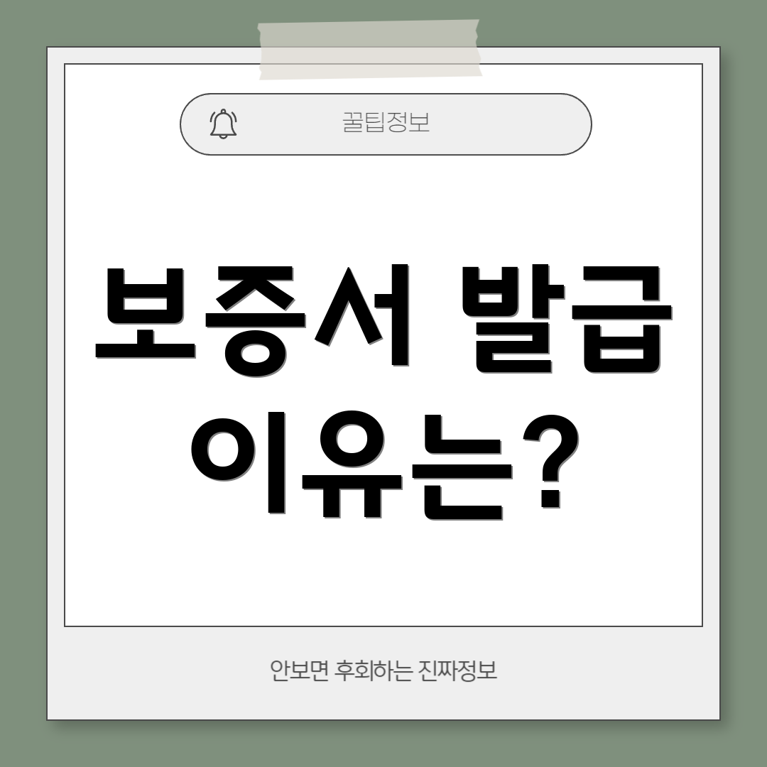 보증서 발급 이유는?