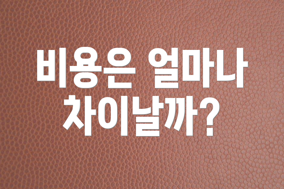 비용은 얼마나 차이날까?