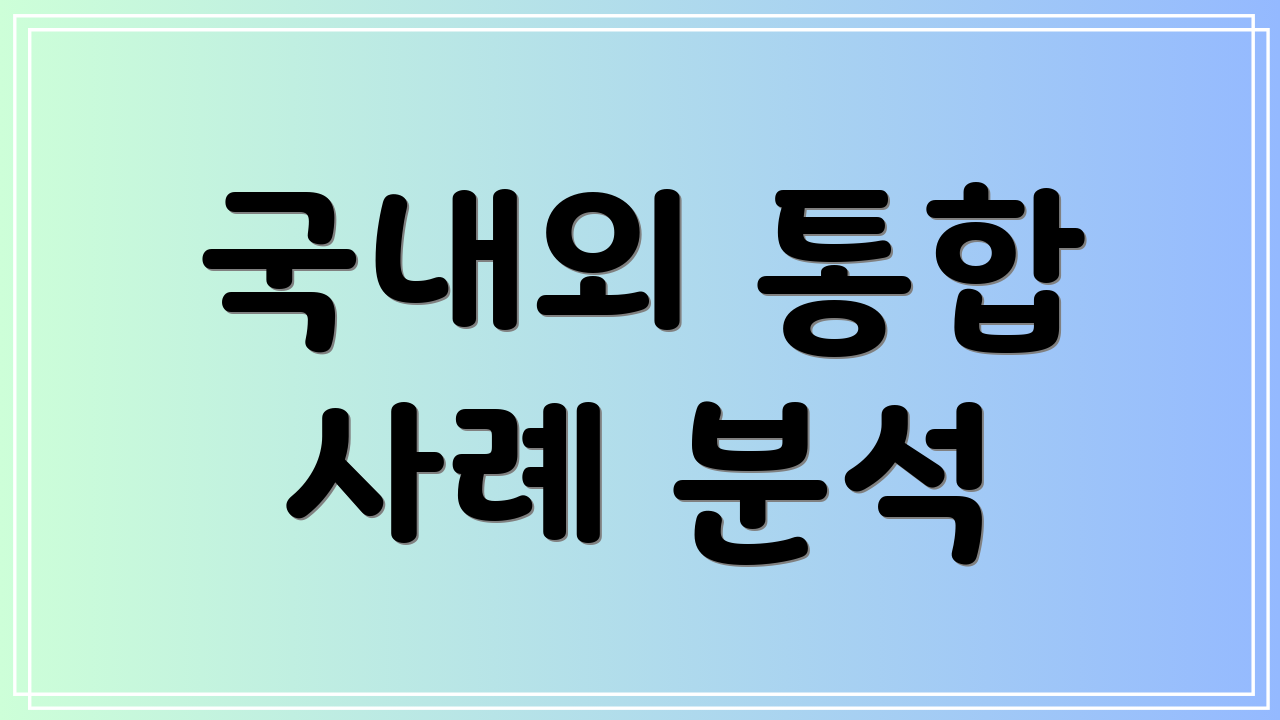 국내외 통합 사례 분석