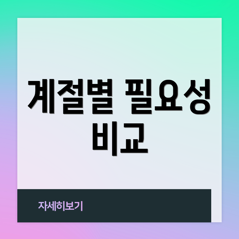 계절별 필요성 비교